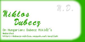 miklos dubecz business card